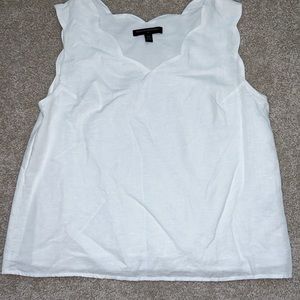 Banana Republic white linen top